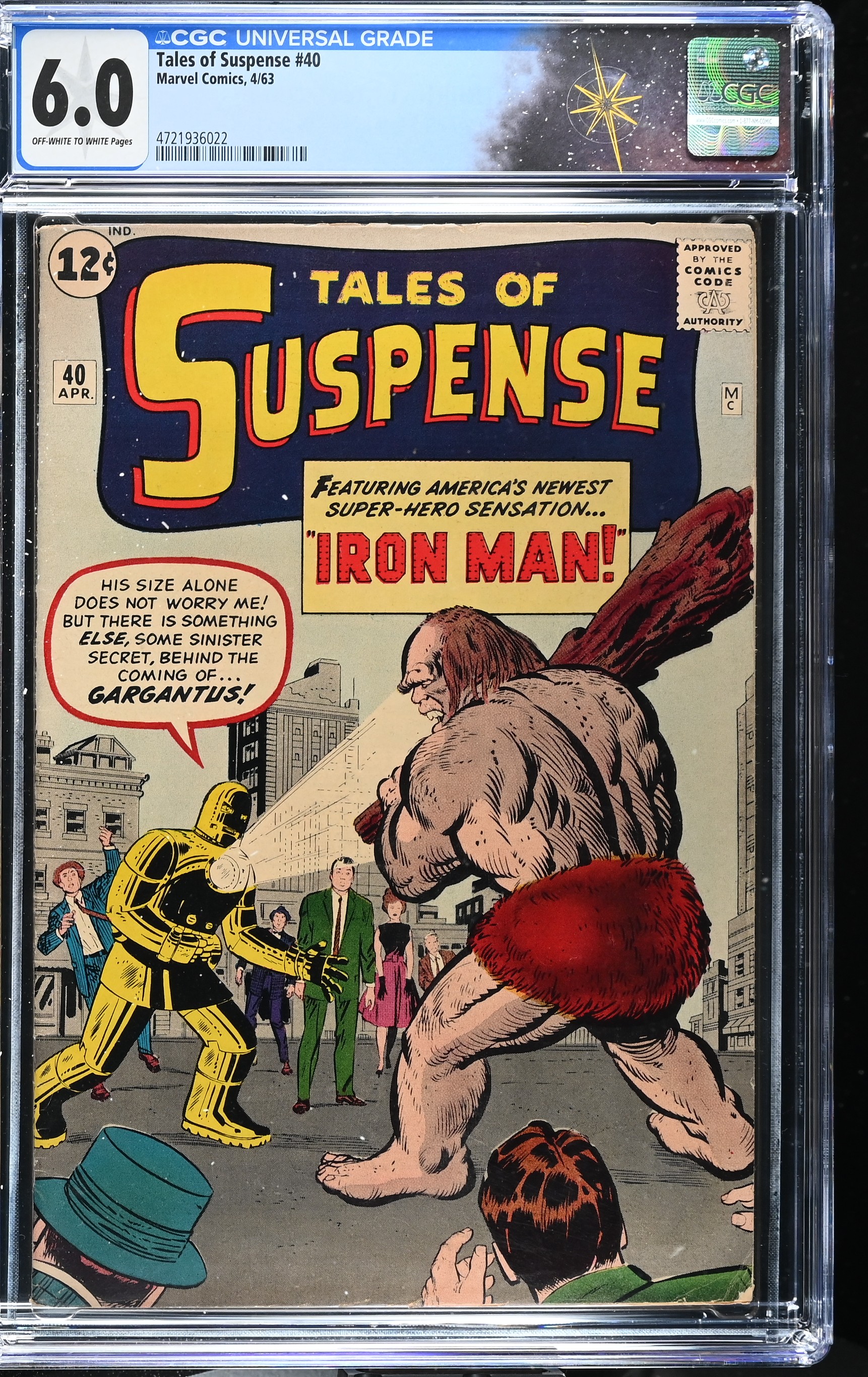 Tales of Suspense #40 CGC 6.0 2nd Appearance of Iron Man Jack Kirby Cover (Marvel Comics, 1963) Off-White to White Pages