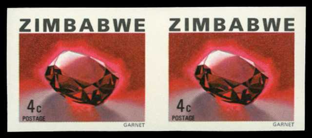 1980-83 4c 'Garnet', error imperforate pair (SG 578a), fresh u/m with large margins...
