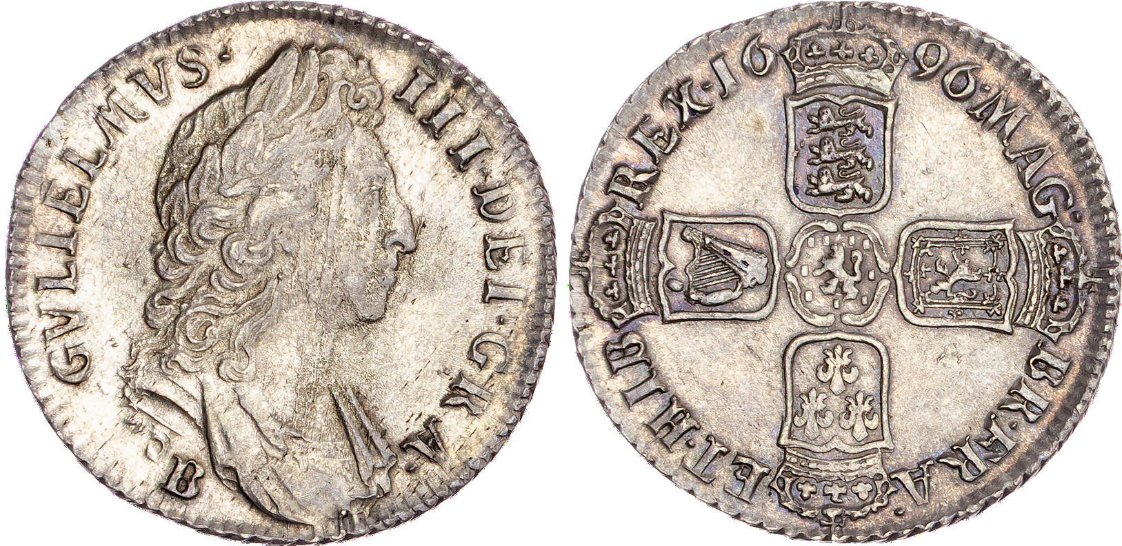 William III (1694-1702), AR Shilling, 1696, Bristol mint.