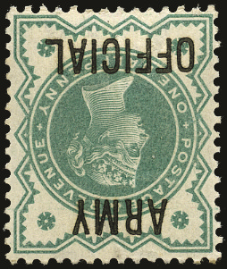 SGO42wi 1900 ½d Dull blue green (Army Official, Wmk. Inverted)