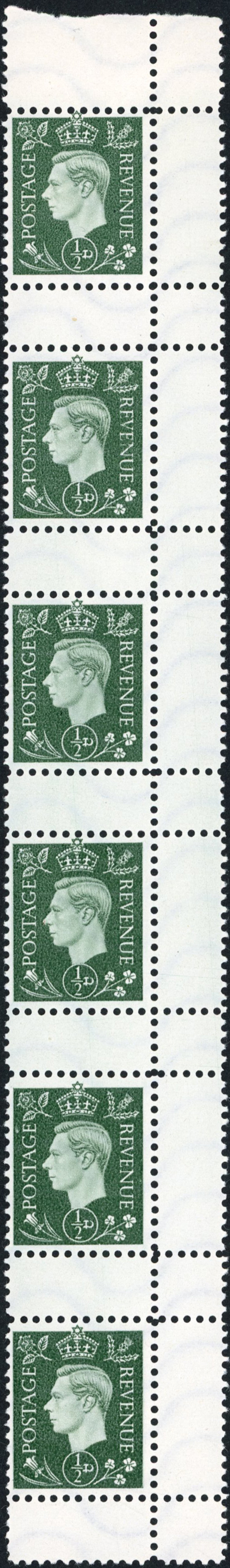German Propaganda Forgeries 1937 ½d unused strip of six