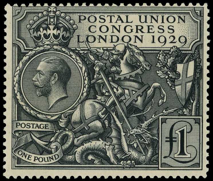 1929 £1 PUC, large part og, typical lightly...