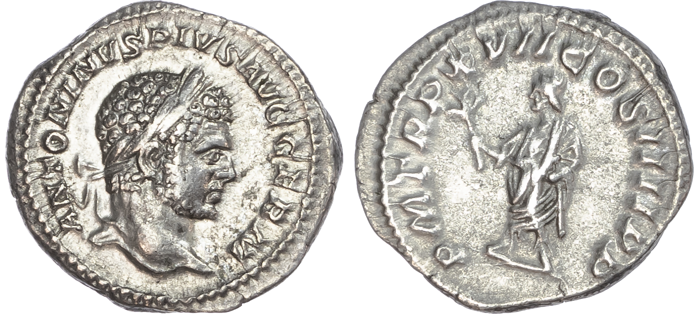Caracalla (AD 198-217) AR Denarius, Rome, AD 214, 3.14g. 