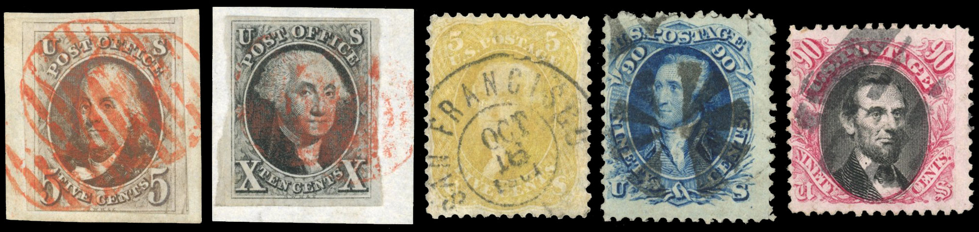 UNITED STATES 1847 to 1870 duplicated used accumulation