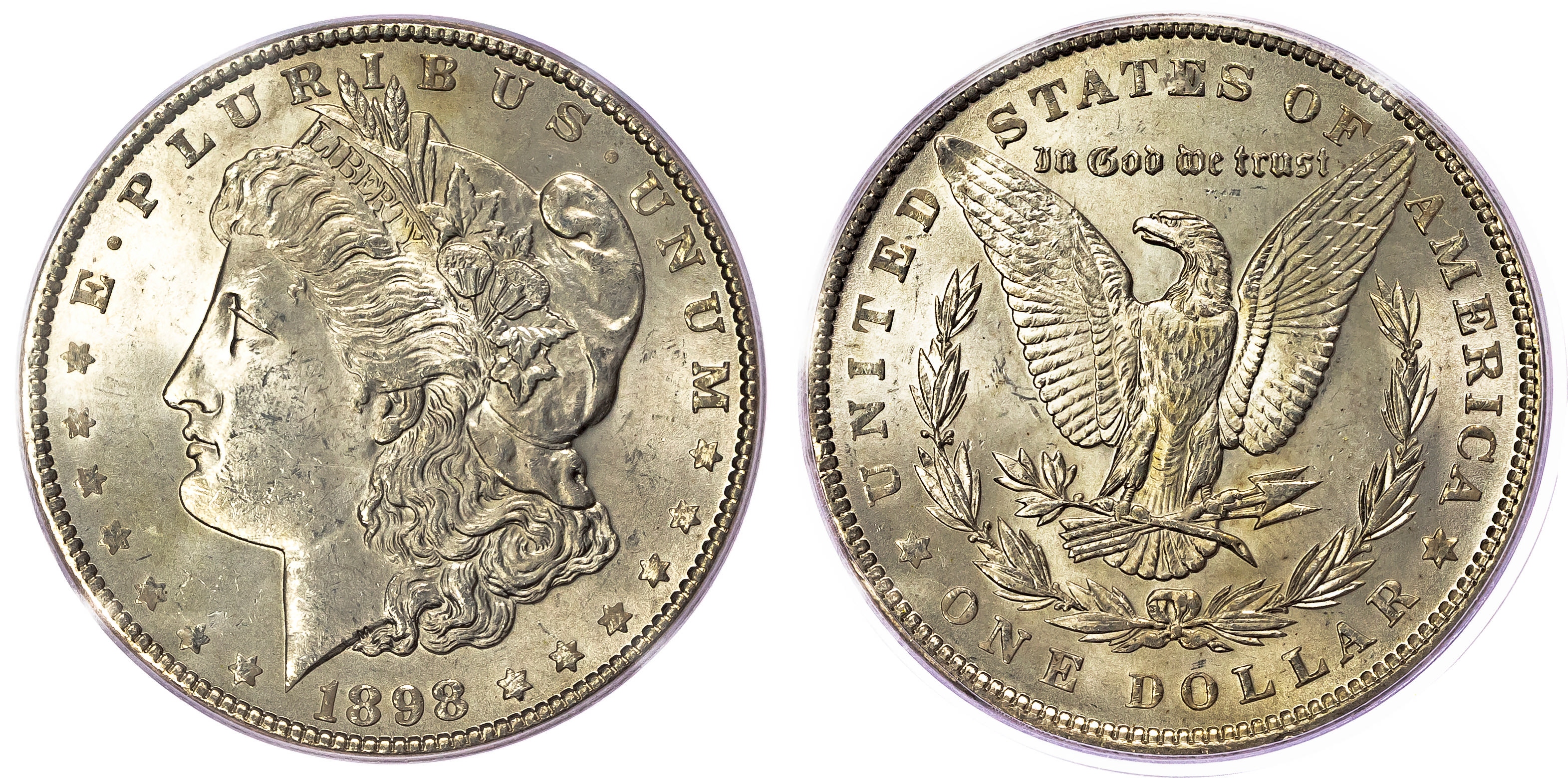 USA, silver Morgan Dollar, 1898, Philadelphia - MS 63