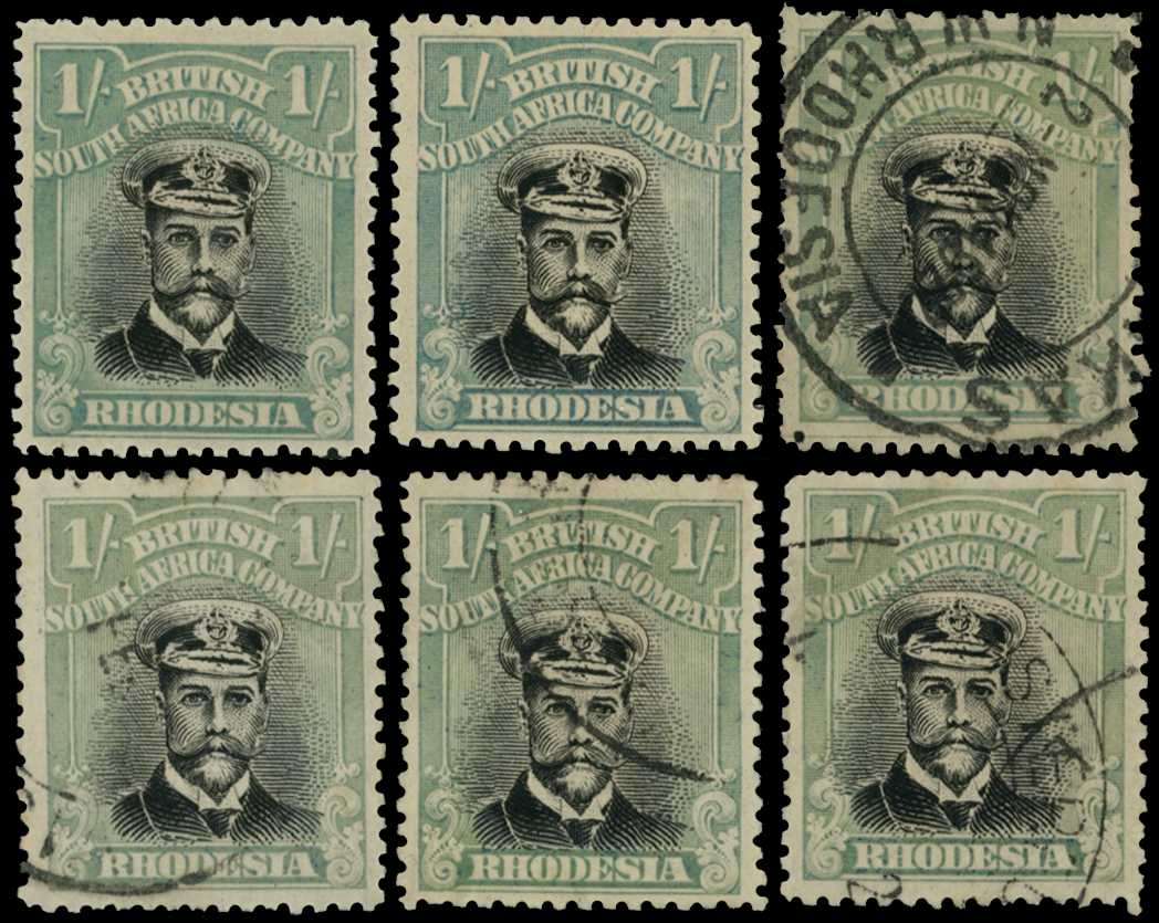 1918-21 1/- Head Die IIIB, perf 14, toned...