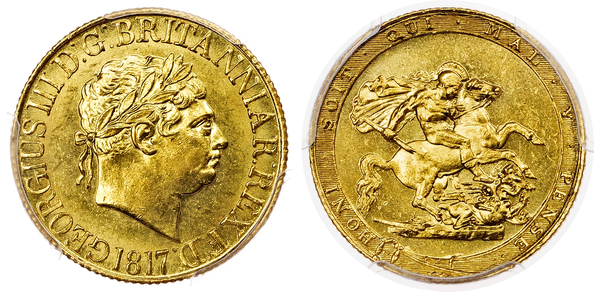 George III (1760-1820), AV Sovereign, 1817, New Coinage. PCGS MS63