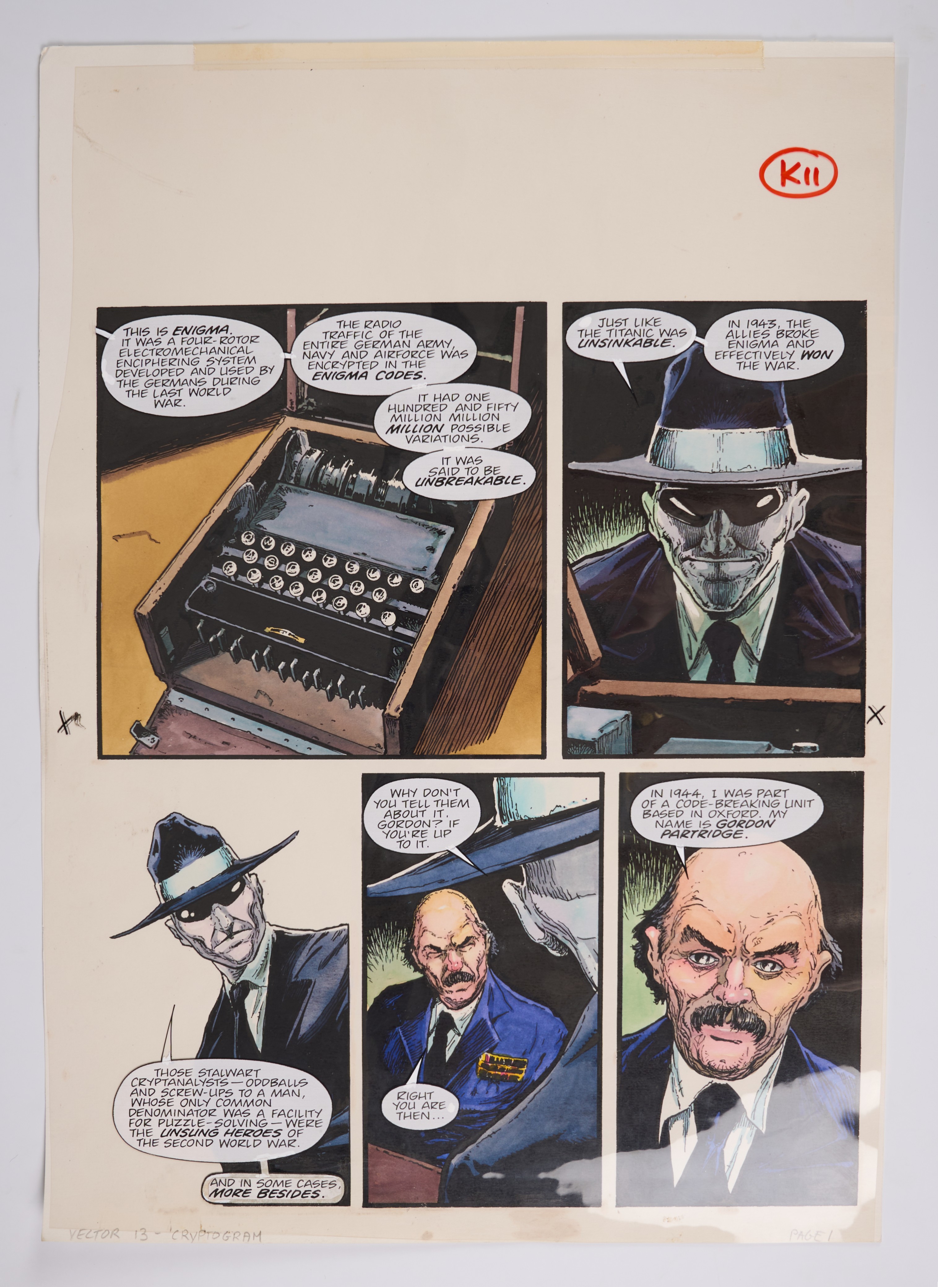Alex Ronald 2000 AD Prog #1063 Case Two: Cryptogram Vector 13 Colour Story Pages (Fleetway, 1997) Total 6