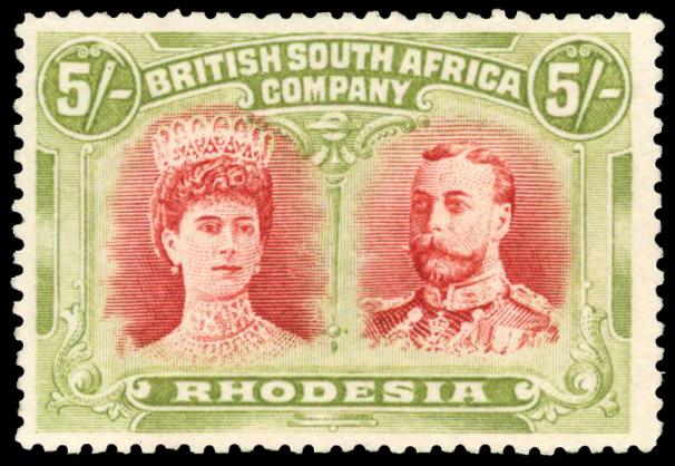 5/- crimson and yellow-green SG 160a mint