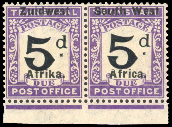 South West Africa 1923-26 postage due 5d setting IV