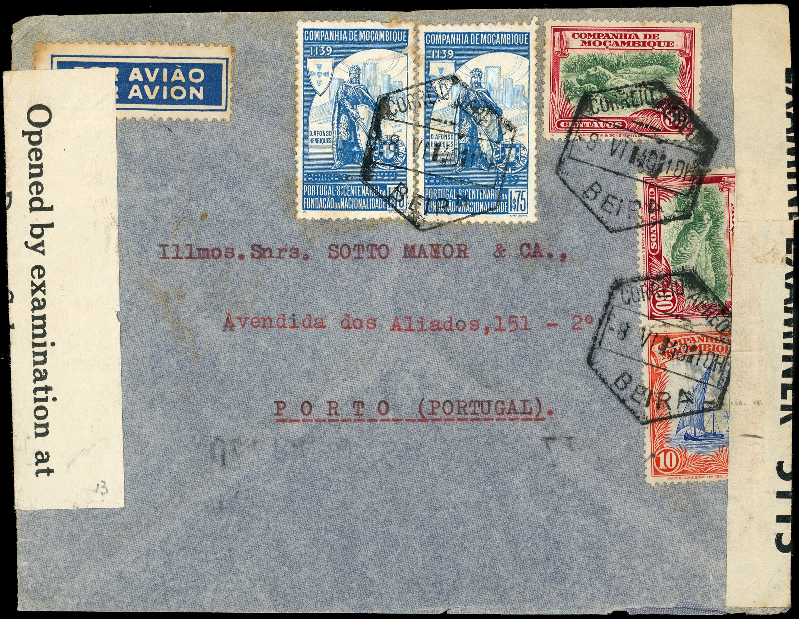 POSTAL HISTORY: 1940 Censored cover to Porto. ADDED TO R2000147/2 