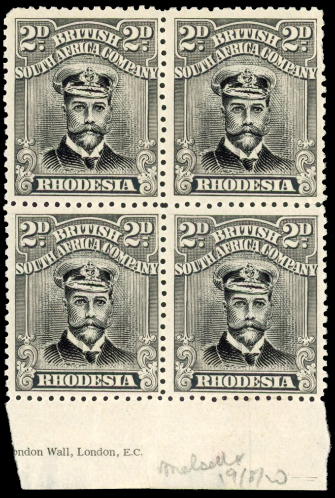 Rhodesia 2d SG 255 block mint