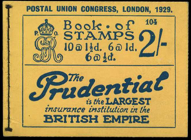 1929 (May) 2/- PUC booklet (#104), perfs...