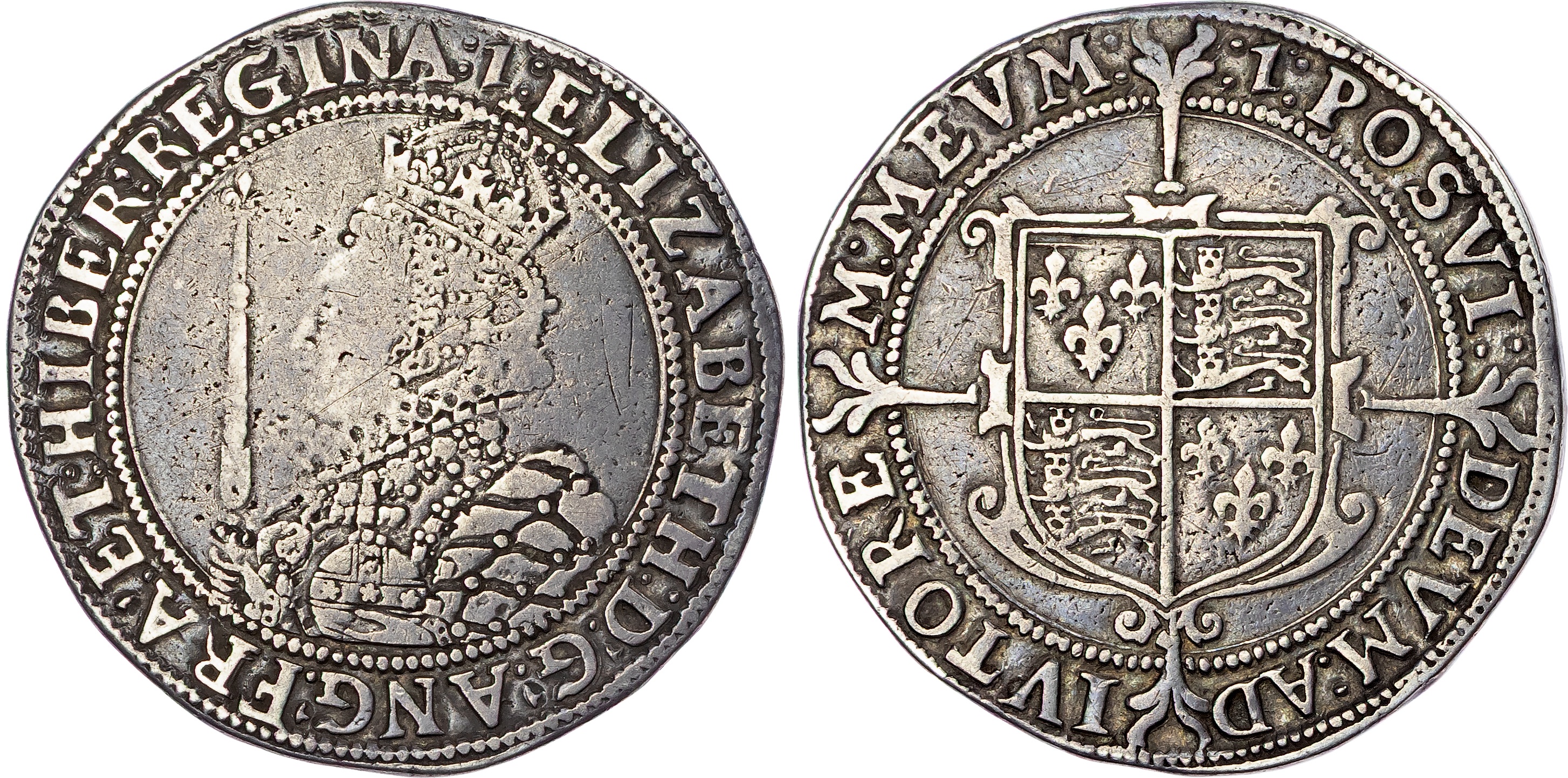 Elizabeth I (1558‐1603), AR Halfcrown, Seventh Issue, Tower (London) mint, mm. 1 (1601).