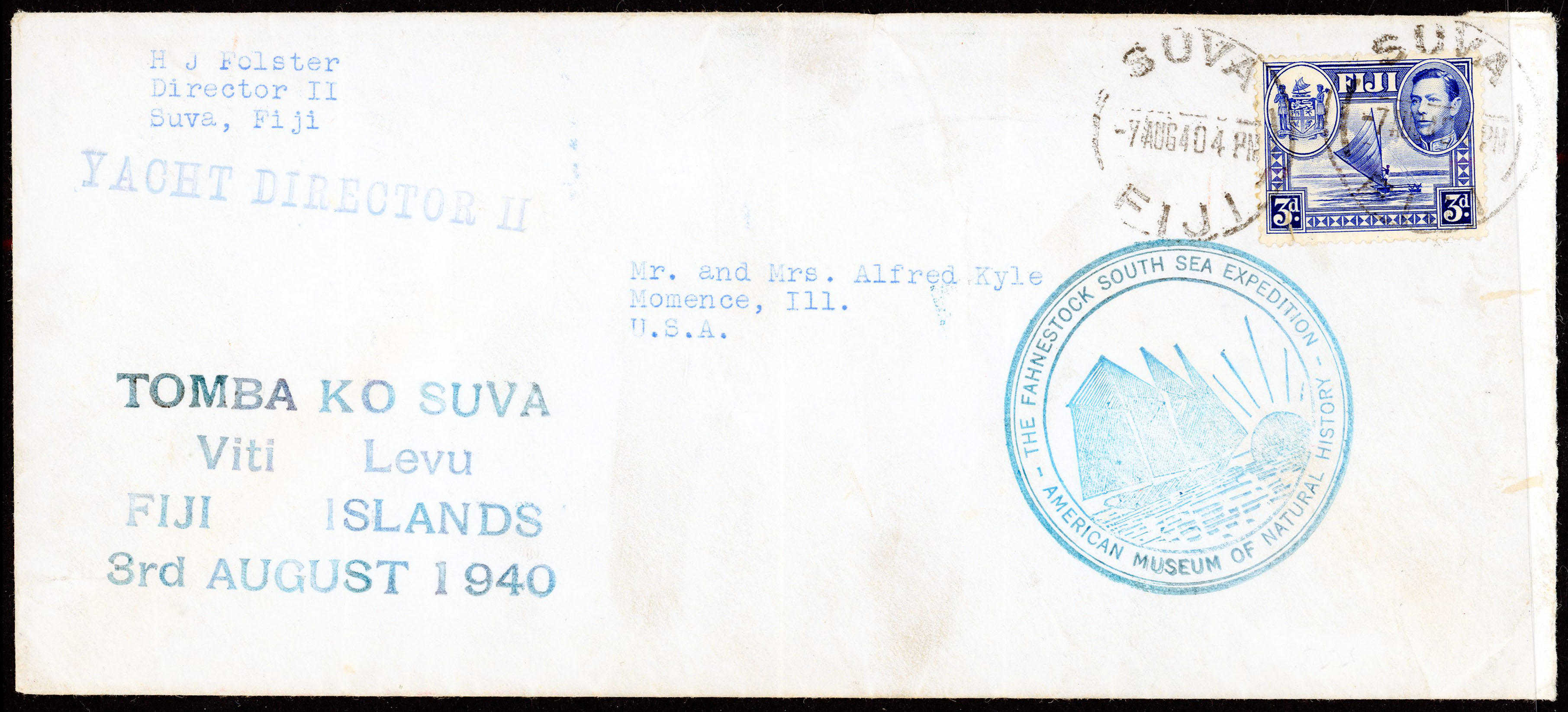 Fiji 1940 Expedition cover