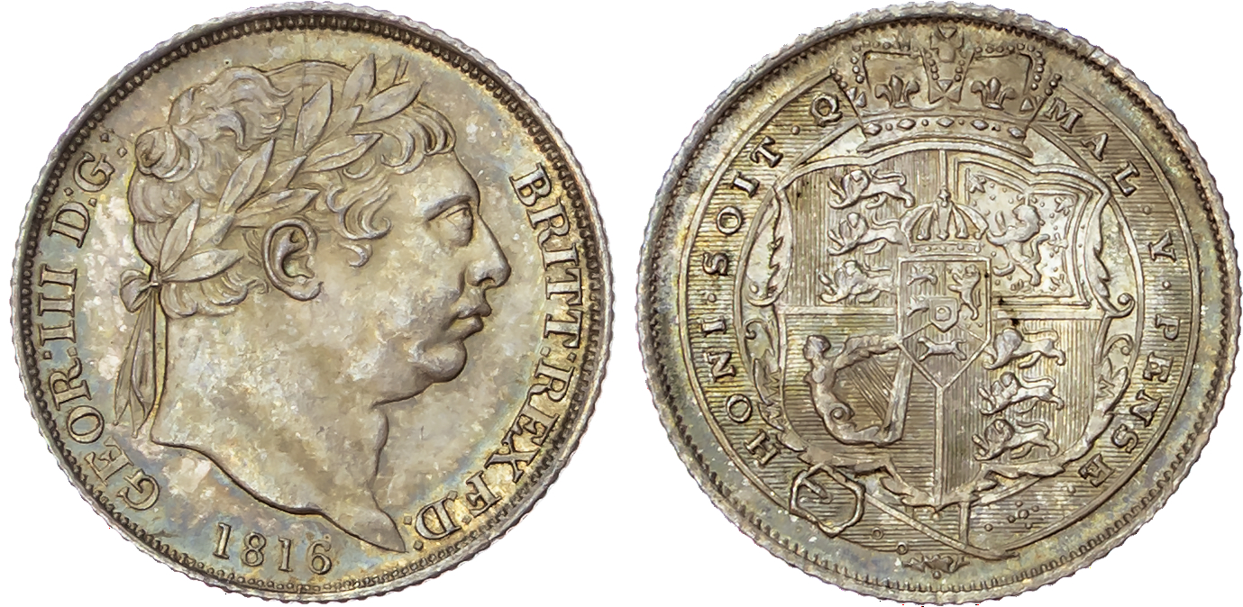 George III (1760-1820), New Coinage (1816-1820), AR Sixpence, 1816.