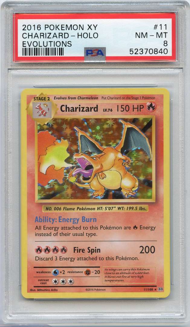PSA 8 Charizard #11 Holo XY Evolutions