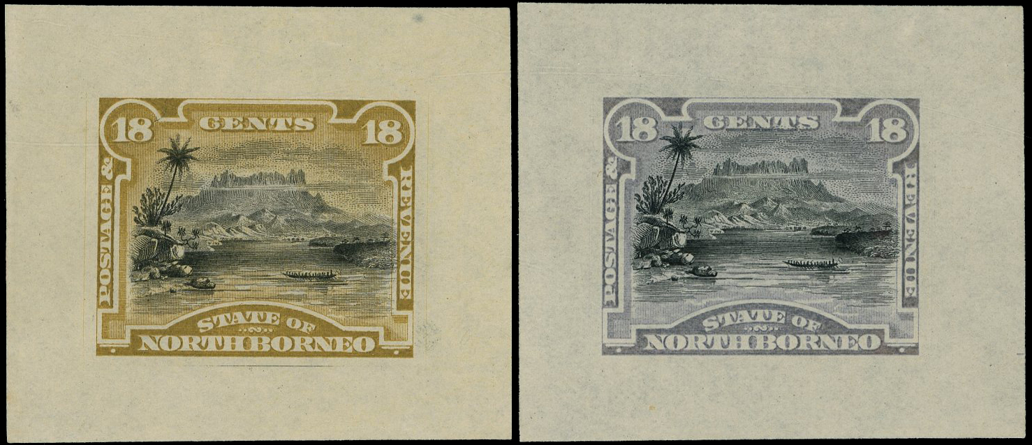 North Borneo 1894 Waterlow Colour Die Proofs of 18c Design. 