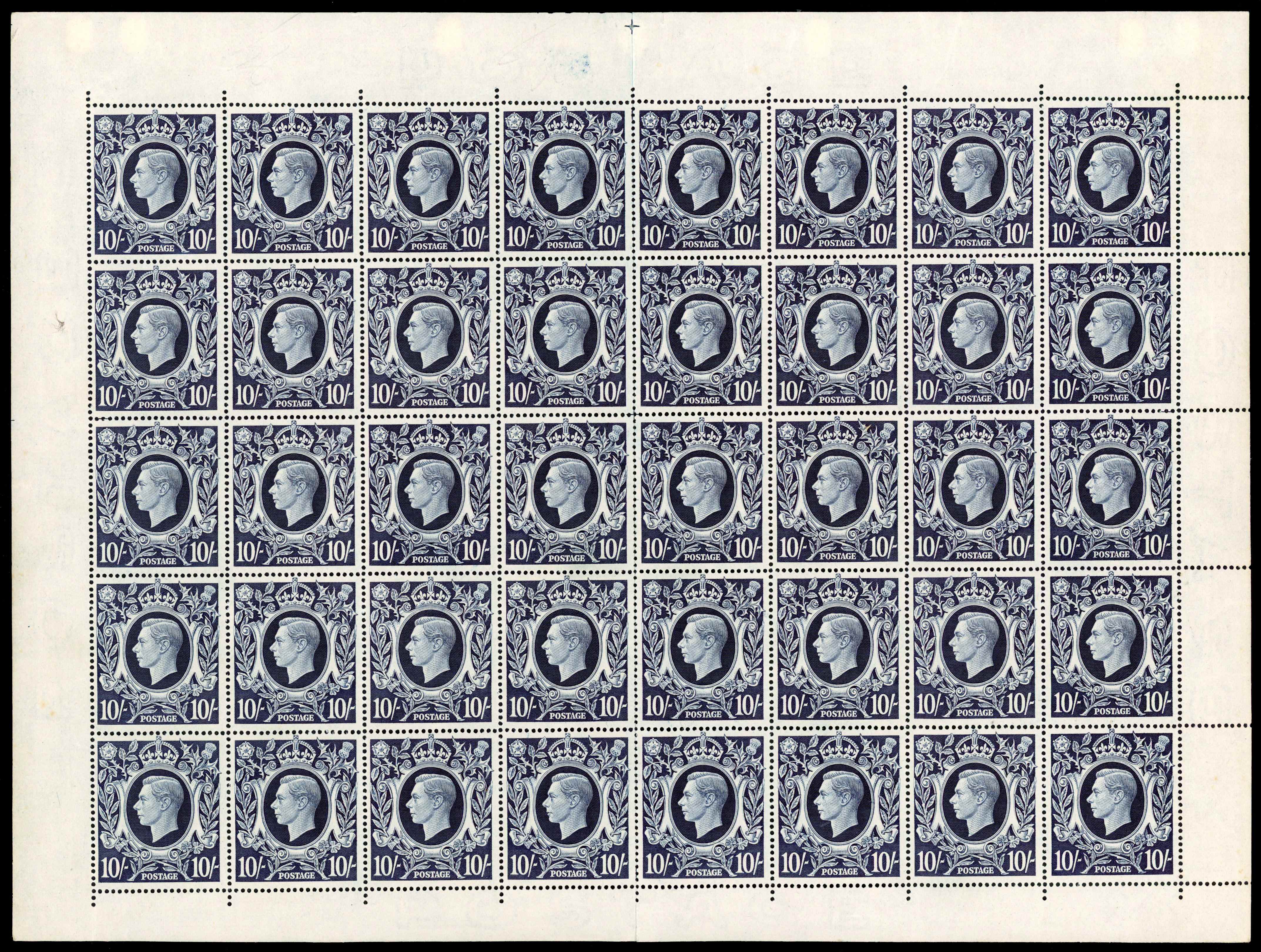 GB SG 478, aa-ac sheet mint
