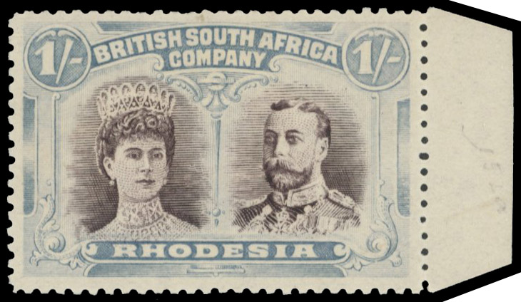 1s slate-purple and dull blue-green RSC A, position 25 lines by King's cheek mint