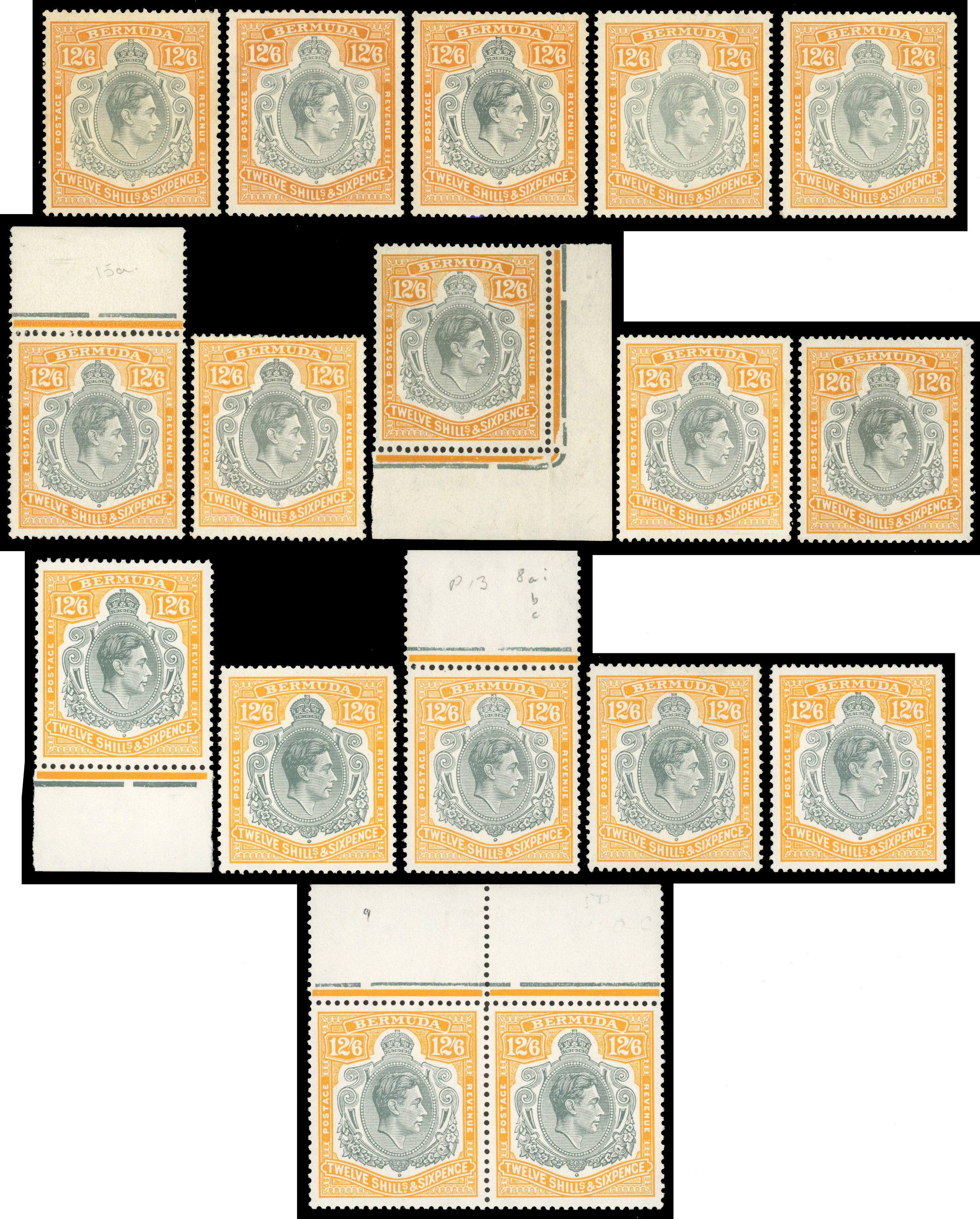 Bermuda SG 120a/e collection mint