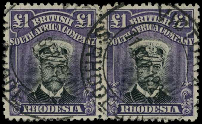 1913-7 £1 Head Die II, perf 14. Horizontal...