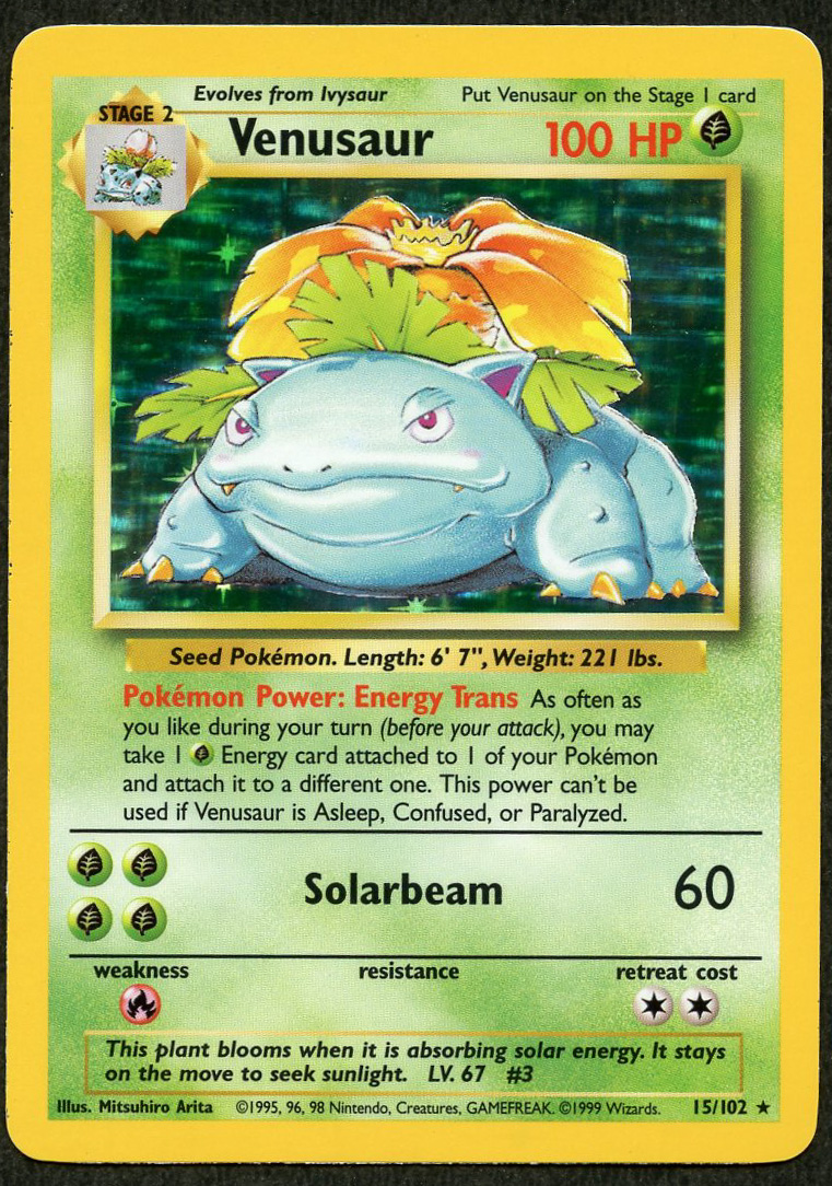 Venusaur  Holo #15/102 - Base Set Near Mint