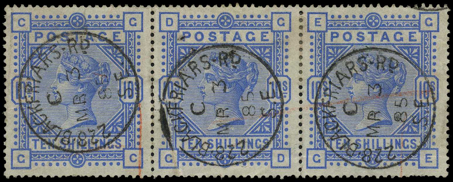 1883-84 wmk Large Anchor 10s ultramarine...