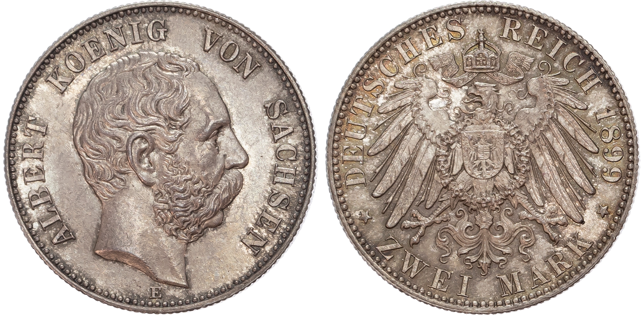 Germany, Saxony, Albrecht I (1873-1902), silver 2 Marks.