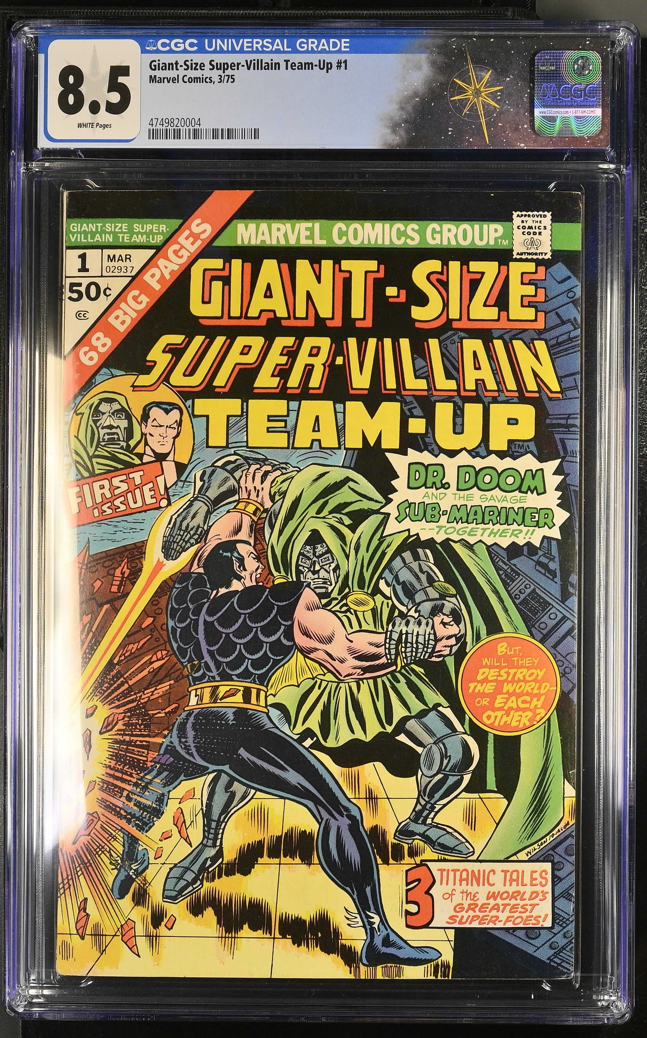 Giant-Size Super-Villain Team-Up #1 CGC 8.5 "Encounter at Land's End!" (Marvel Comics, 1975) White Pages