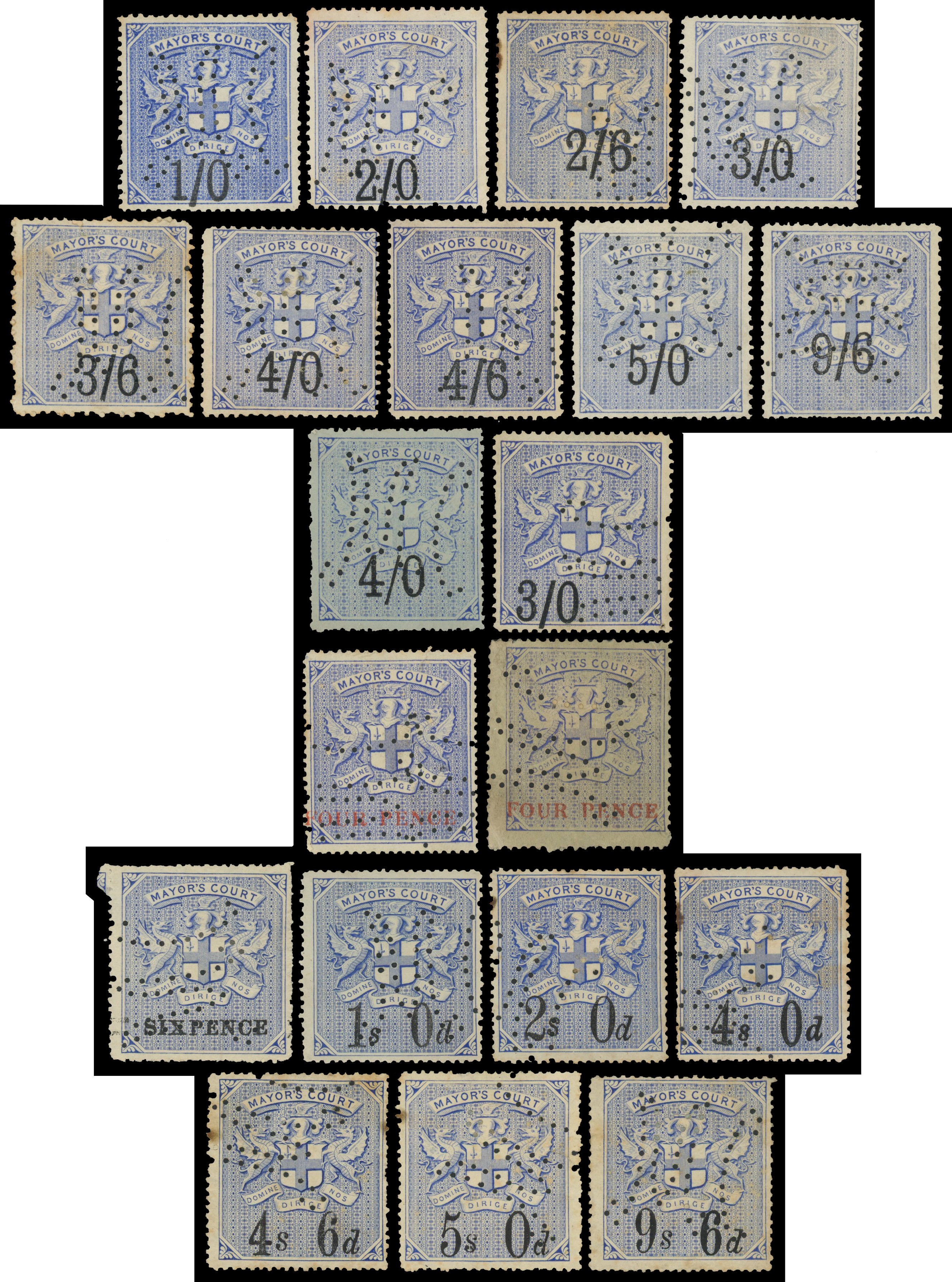 GB Great Britain Mayor's Court & Justice Room revenue collection on stock pages