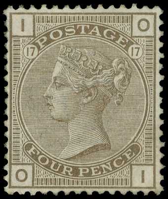 1880 4d grey-brown Plate 17, unmounted o.g....