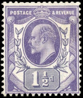 GB SG 221 1909 1½d monocolour Colour Trial