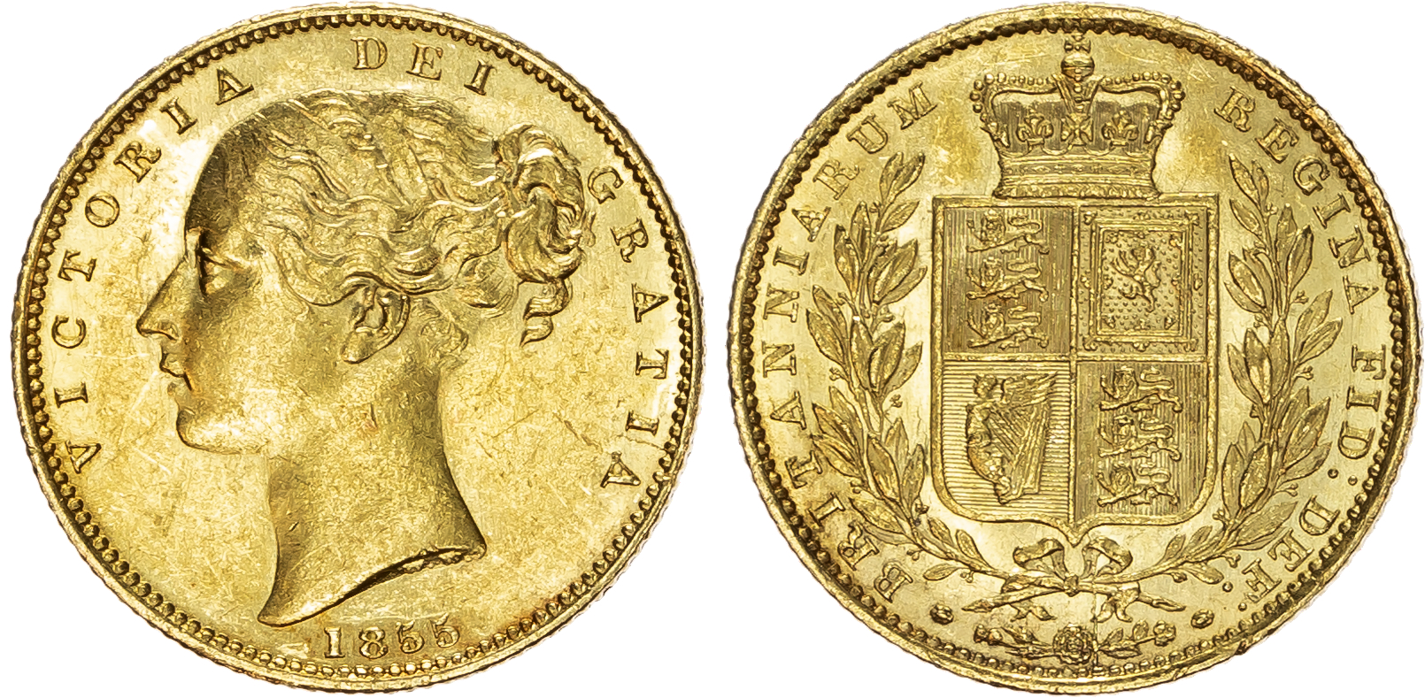 Victoria (1837-1901) Sovereign, 1855, London mint.
