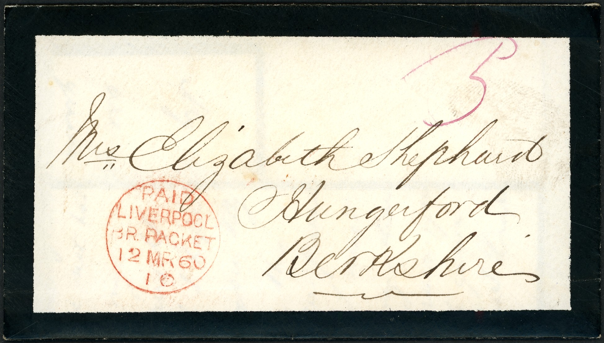 Sierra Leone 1860 (21 Feb) stampless mourning envelope