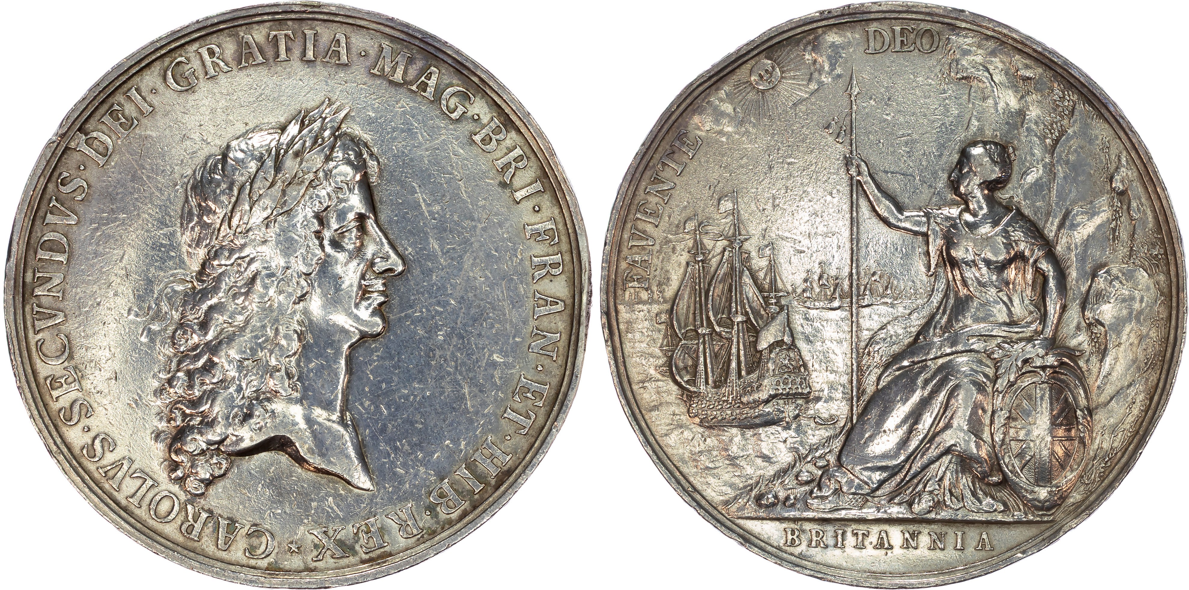 Charles II 1660-1685, The Peace of Breda 1667, AR medal (57mm) by J. Roettier.