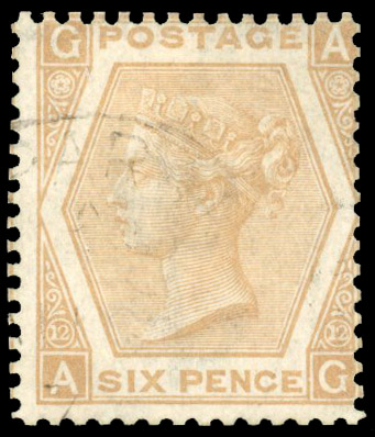 GB SG 124a 1872-3 6d Abnormal used