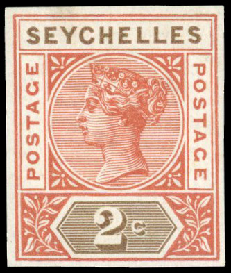 Seychelles 2c colour trial SG 9var