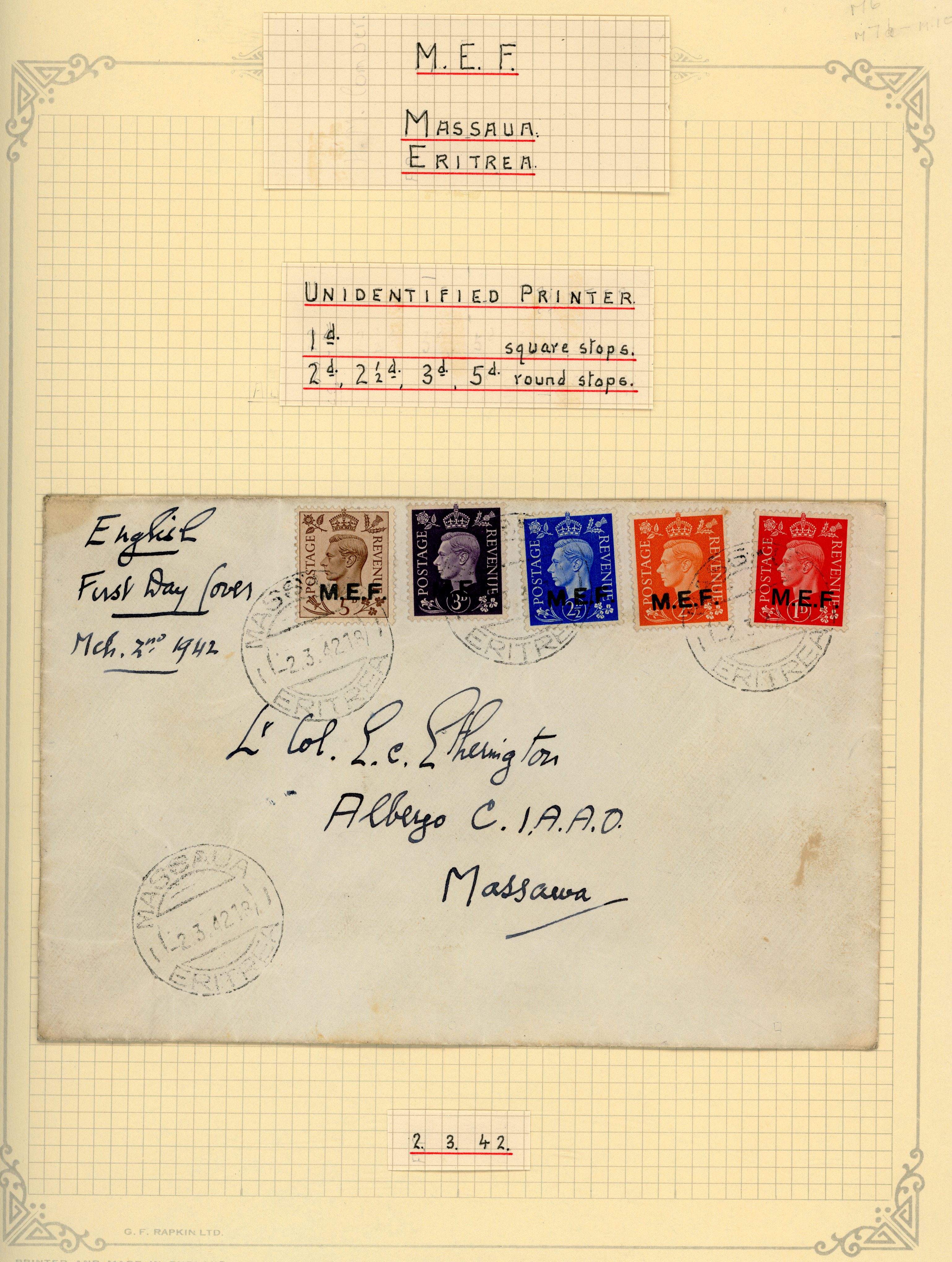 BOIC MEF SG M6, 7a-10a FDC