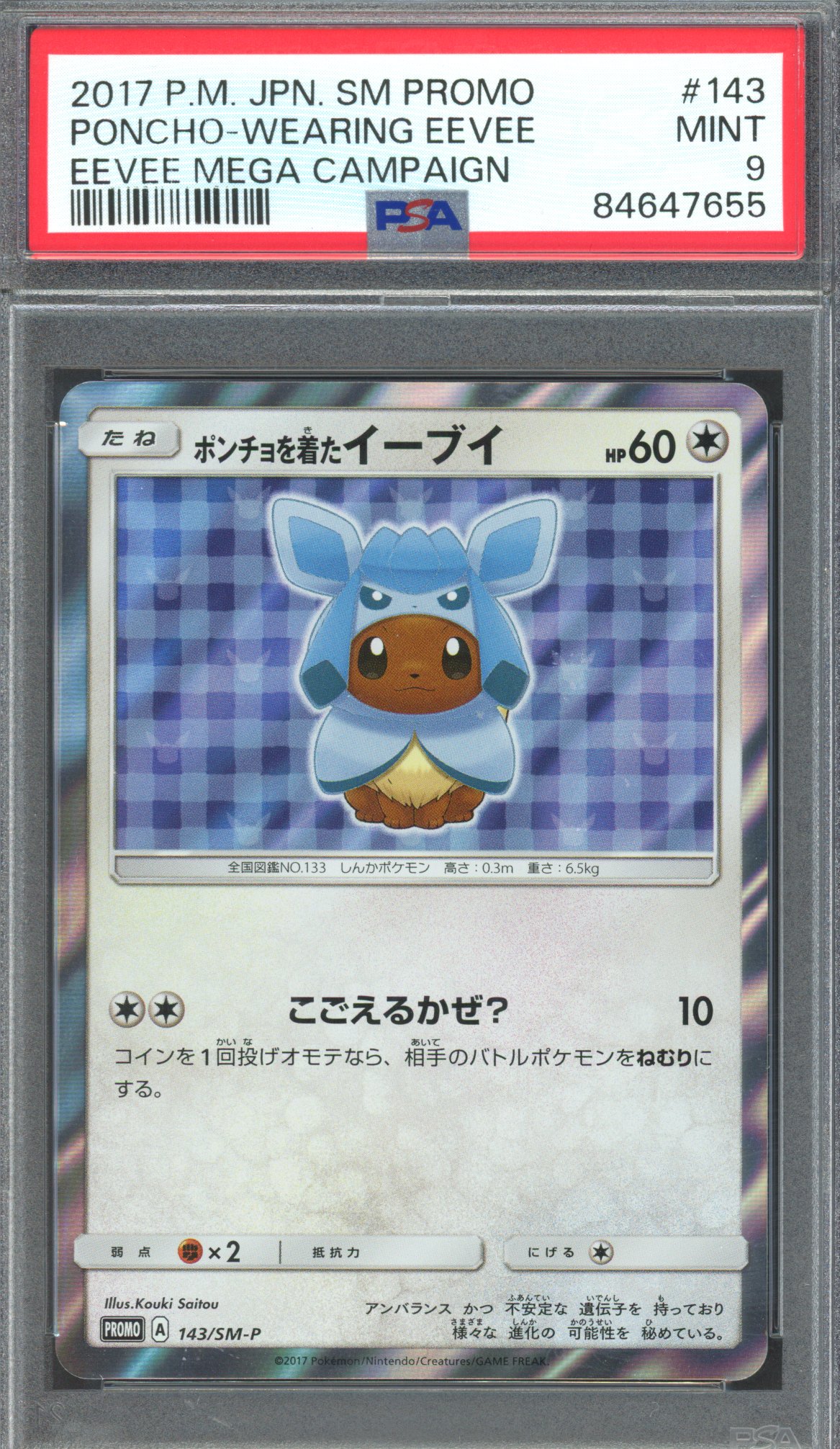 Pokémon TCG - Poncho Wearing Eevee - Sun & Moon Promo #143 - Japanese