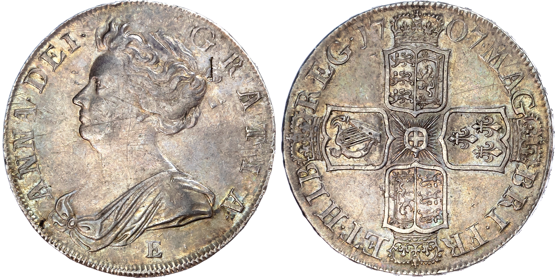 Anne (1702-1714), Edinburgh Halfcrown, 1707-E