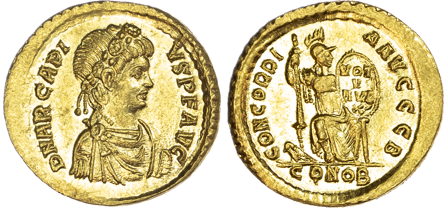 Arcadius (AD 383-408), AV Solidus, Constantinople, AD 383, 4.45g.