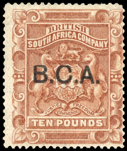 Nyasaland SG 17 1891 £10 brown mint