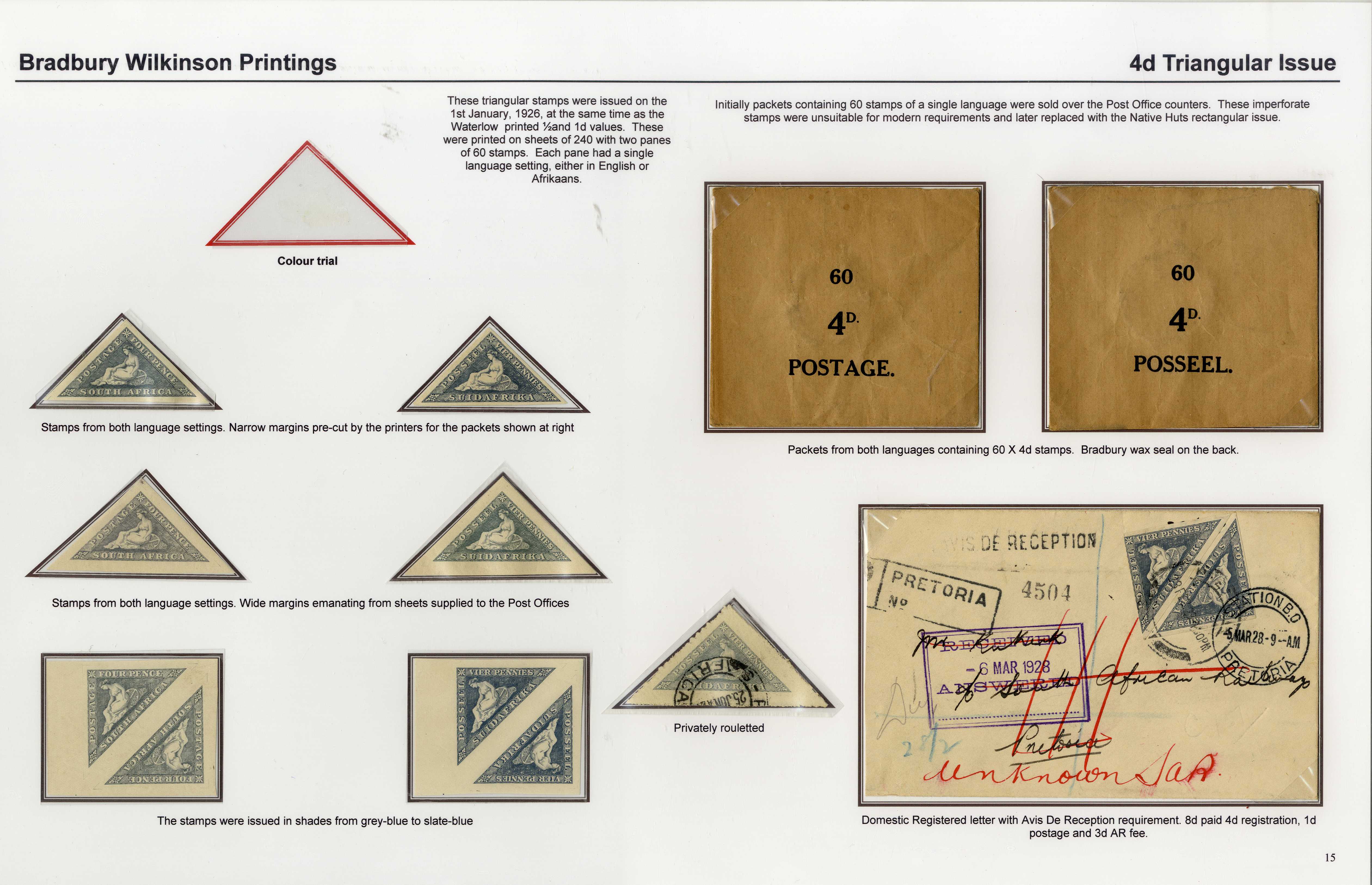 1926 4d Triangular collection on...