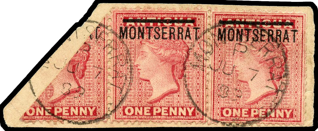 Montserrat 1876 1d bisect SG 1a used