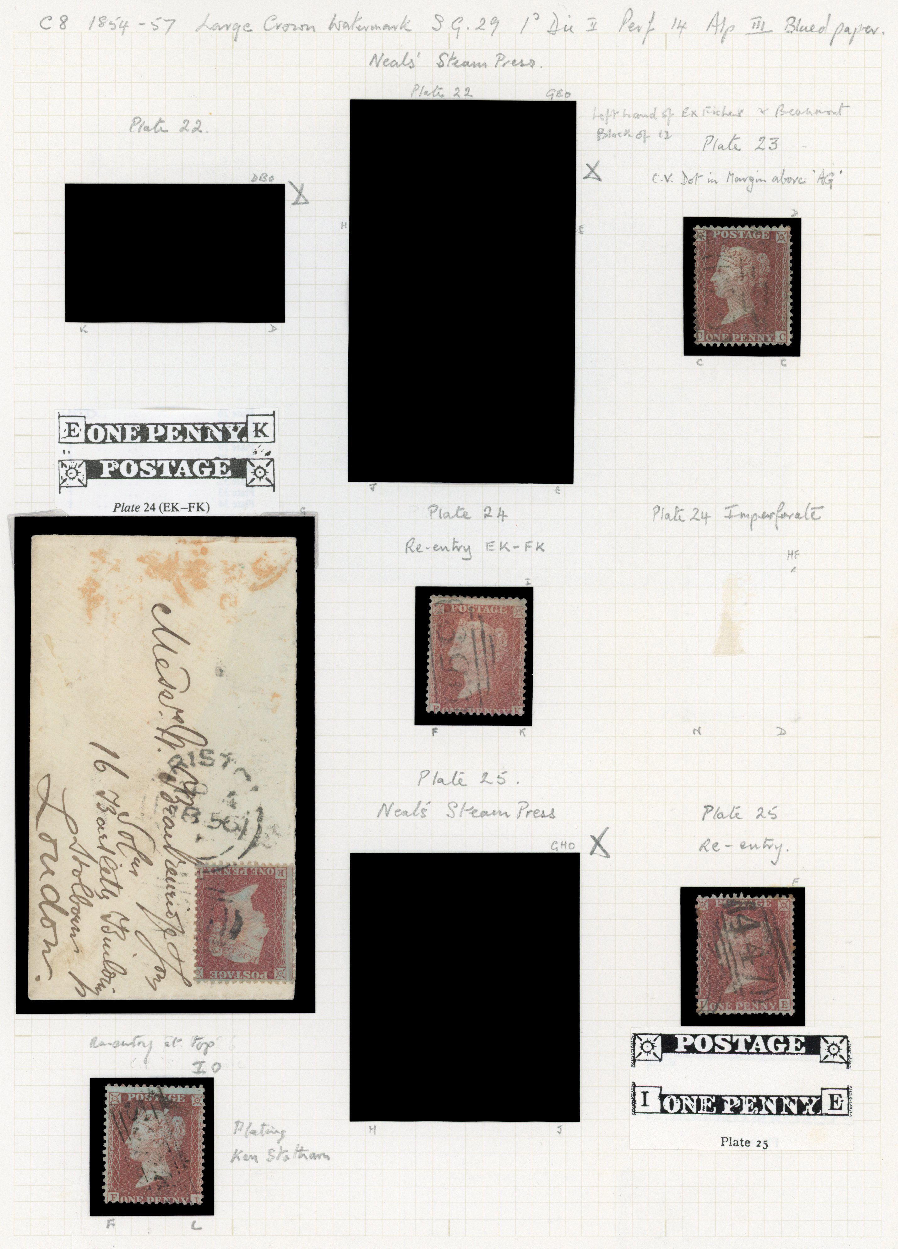 1856 1d Red-brown Pl.23-48 (SG29, Die II, Alphabet III, Wmk, Large Crown, Perf 14). An attractive study