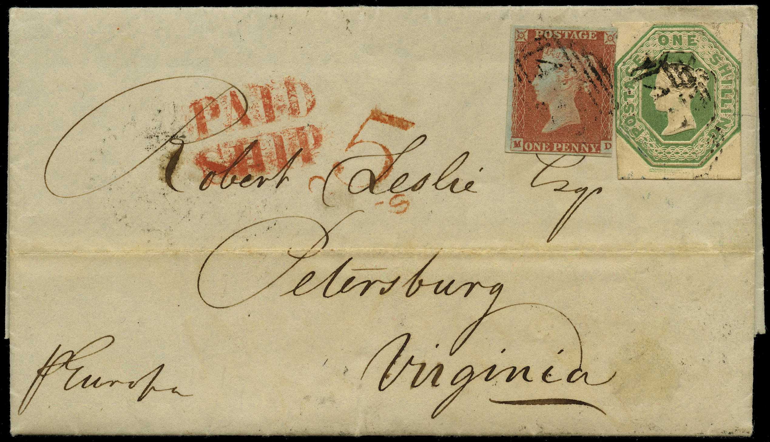 POSTAL HISTORY: 1849 entire letter addressed...