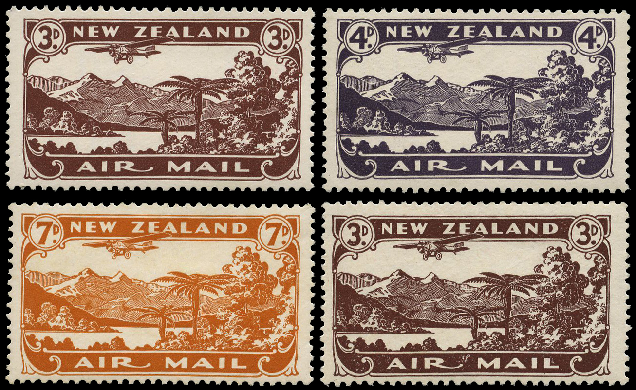 1931 Air set of three plus 3d perf 14 x 15,...