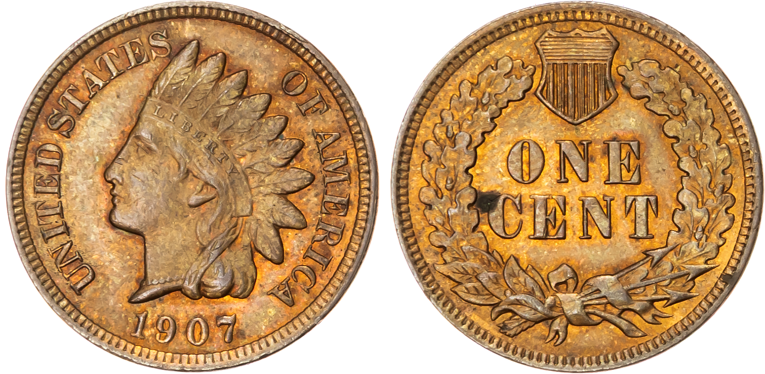 USA, Indian Head bronze Cent, 1907