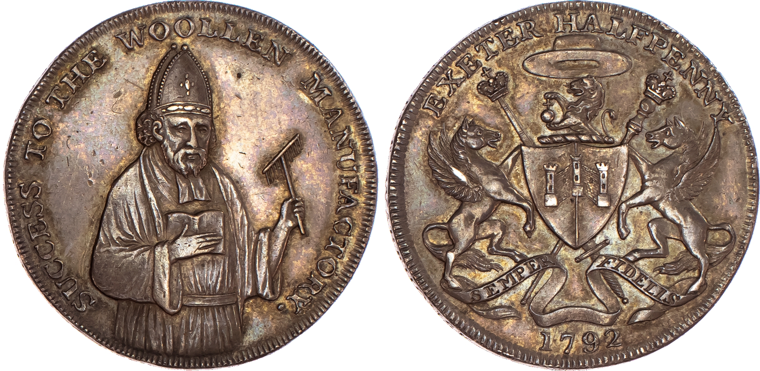 Exeter, Samuel Kingdon, Halfpenny 1792....